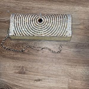 Gold rhinestone crossbody bag